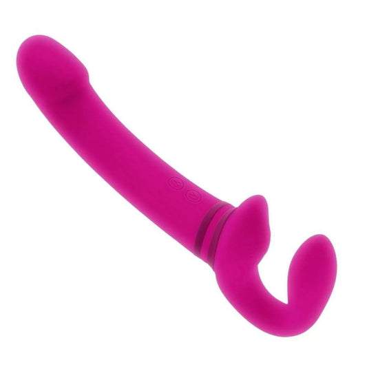 Gender X Sharing Is Caring Rechargeable Silicone Dual Vibrator 8.62" Pink - 10 Modes 2 Motors Submersible USB