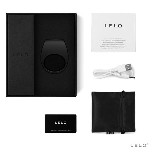 Lelo Tor 2 Black Couples Ring 2.25" - 6 Modes Waterproof USB Rechargeable