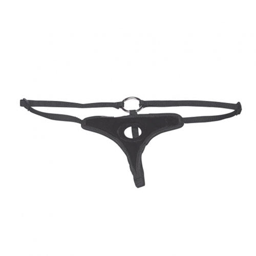 Lux Fetish Velvet Bikini Strap On Harness Black - Fully Adjustable 4-Way 60" Flared Base