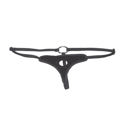 Lux Fetish Velvet Bikini Strap On Harness Black - Fully Adjustable 4-Way 60" Flared Base