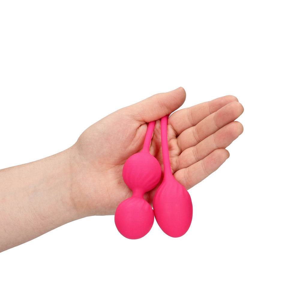 Thumping Kegel Ball Set Pink 2-Piece - Silicone Pelvic Floor Training Loveline