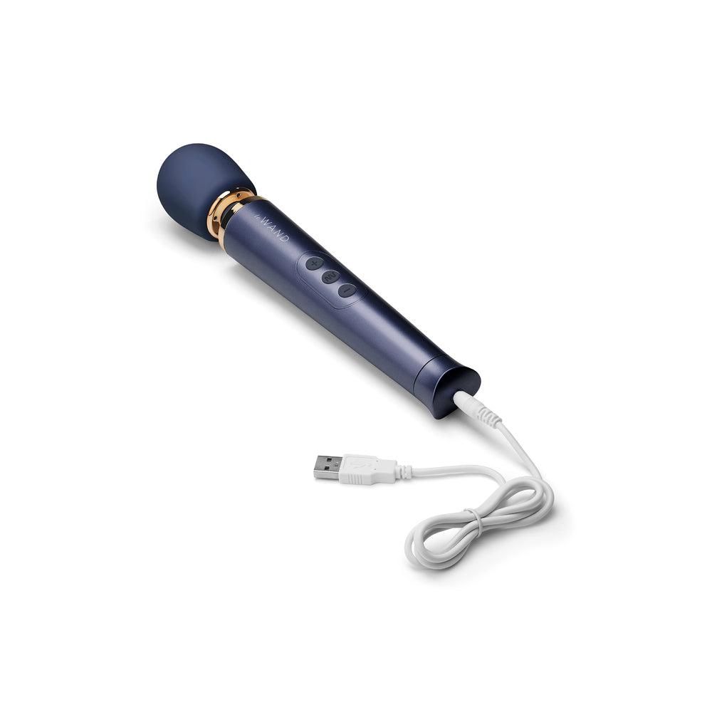 Le Wand Petite Vibrating Massager 25.4cm Blue - 10 Speeds 6 Patterns Award-Winning