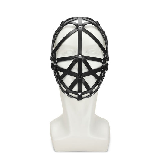Me You Us Web Hood Mask - PU Leather Bondage Devotion