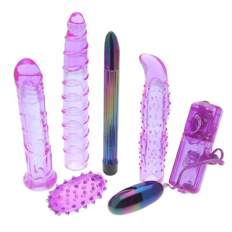 Purple Carnal Collection - Waterproof Vibe with 3 Jelly Sleeves