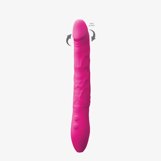 INYA Twister Petite Vibrator 9" Pink - Rotating Adjustable Shaft 7 Settings