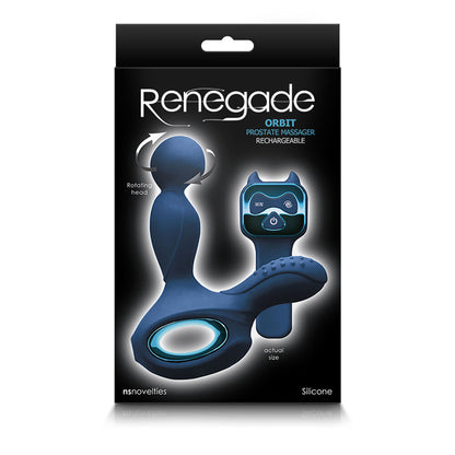 Renegade Orbit Prostate Massager 6" Blue - Rotating Heating Vibrating Remote