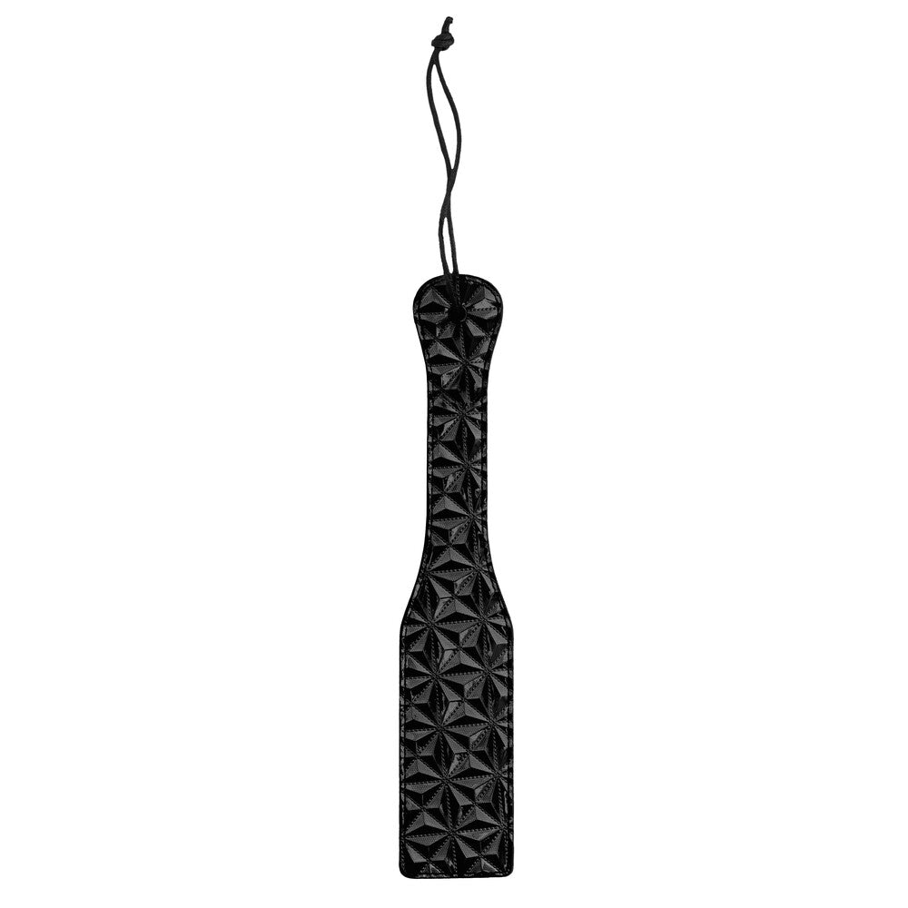 Ouch Black Luxury Paddle 12" - Diamond Pattern Devotion