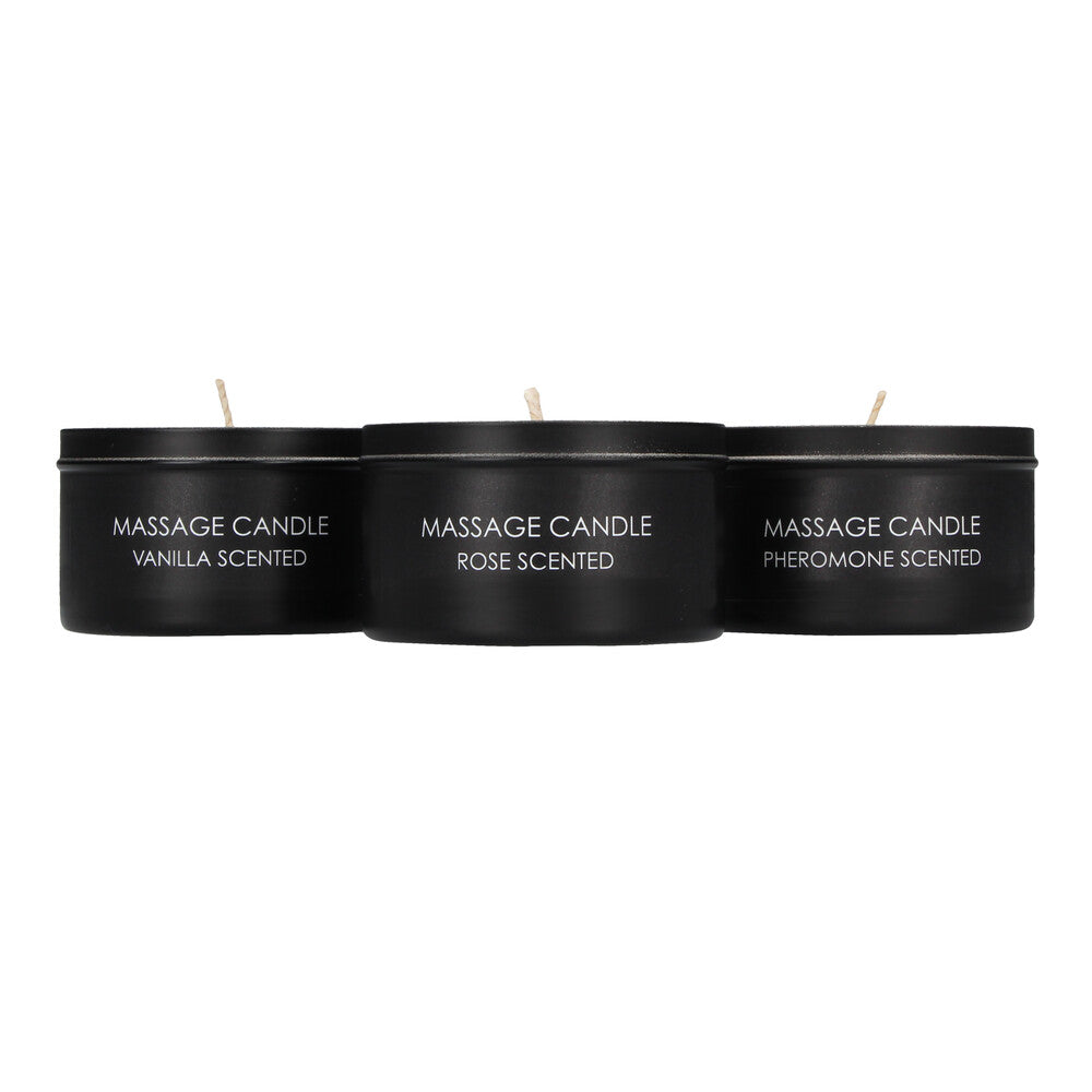 Ouch Set of 3 Massage Candles 60g Each - Pheromone Vanilla Rose 46°C