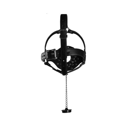 Ouch Open Mouth Gag Head Harness with Plug Stopper - Dominant Control