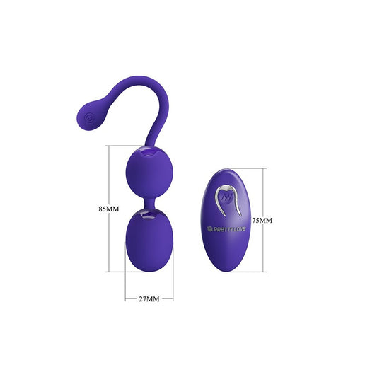 Pretty Love Willie Youth Kegel Balls Purple - 12 Vibration Remote Control USB