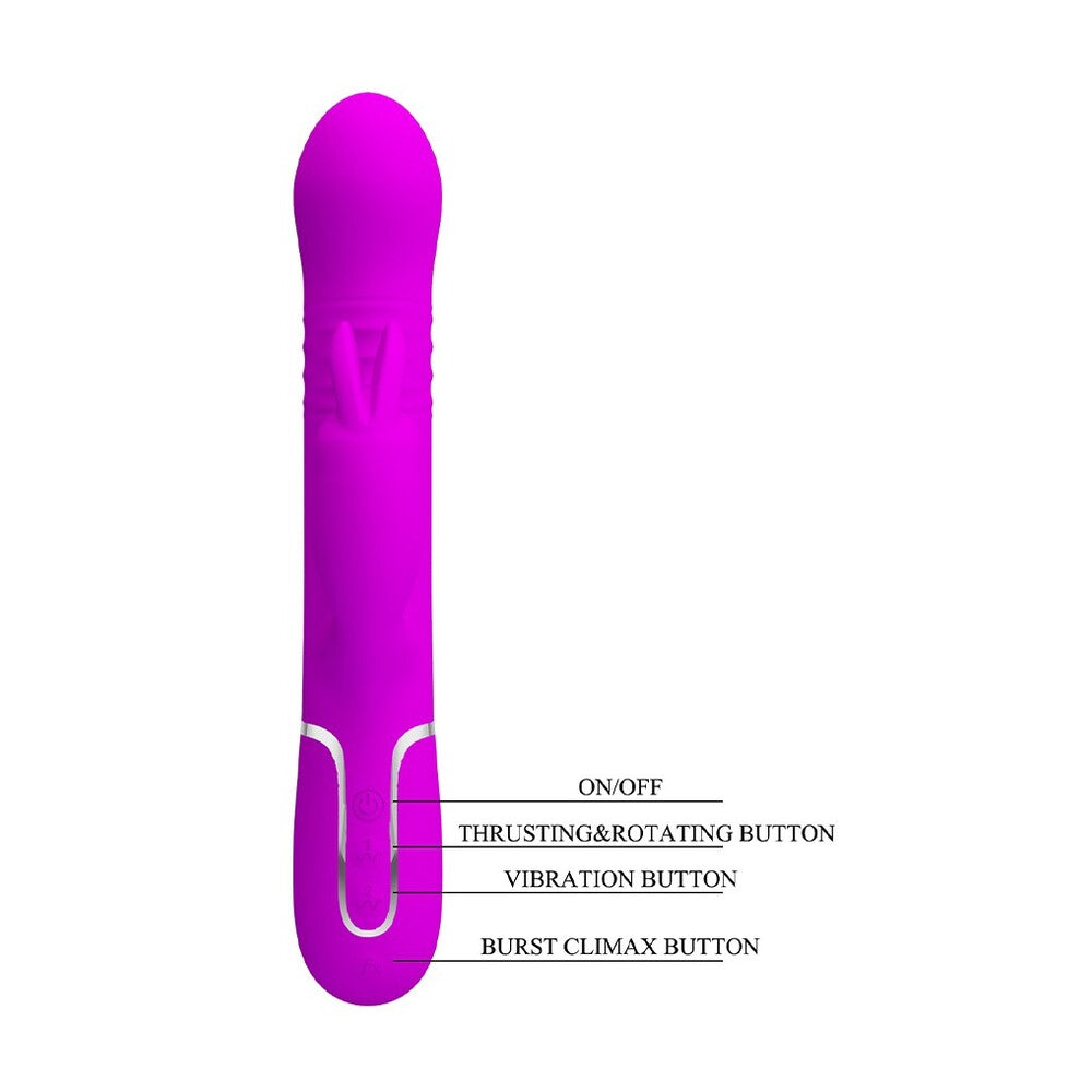 Pretty Love Coale Rabbit Vibrator 8.90" - Thrusting Rotating Purple Bunny
