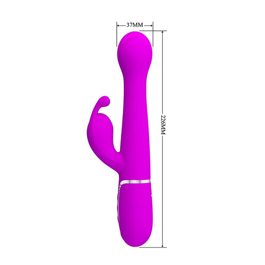 Pretty Love Dejon Rabbit Vibrator 8.90" - Thrusting Rotating Purple Bunny
