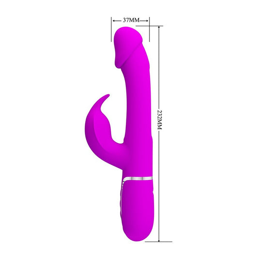 Pretty Love Kampas Rabbit Vibrator 9" - 3-in-1 Rotating Purple Bunny