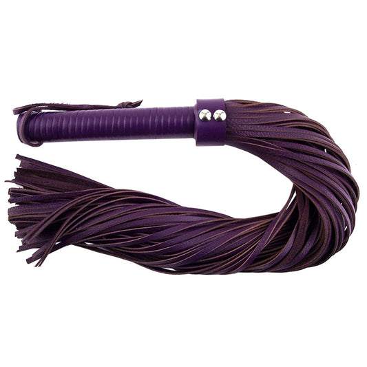 Rouge Large Purple Leather Flogger 27" - Crown Power