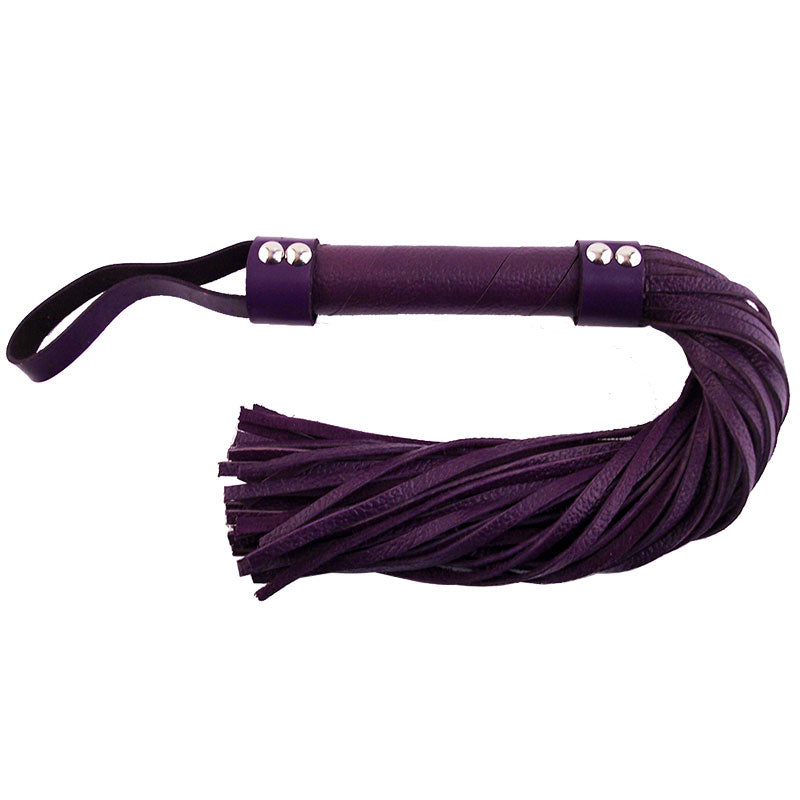 Rouge Purple Leather Flogger 21" - Crown Chakra Flogging