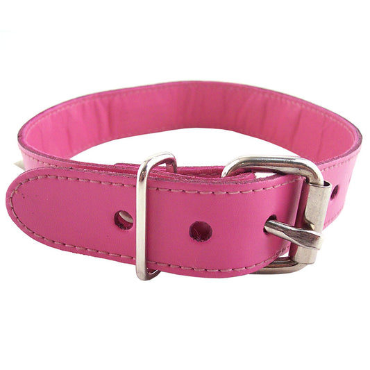 Rouge Pink Studded O-Ring Collar 19" - Heart O-Ring