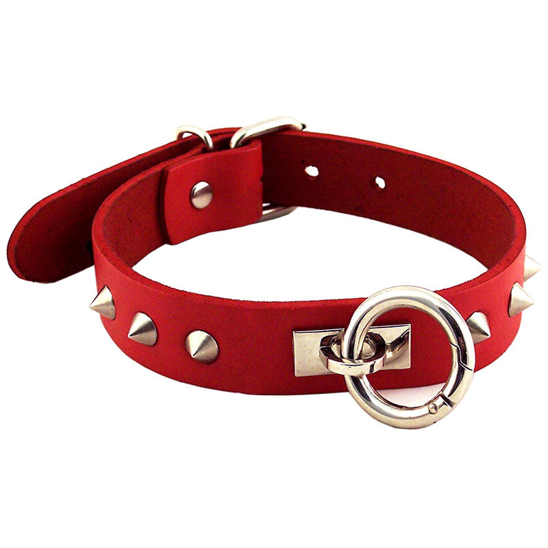 Rouge Red Studded O-Ring Collar 19" - Root O-Ring