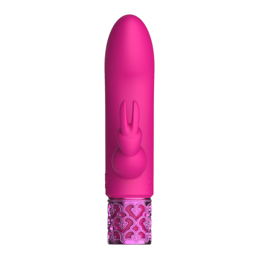 Royal Gems Dazzling Rabbit Bullet 4.5" - Mini Pink Rechargeable Bunny
