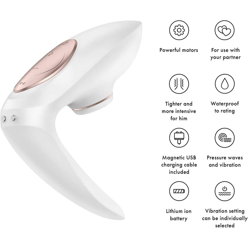 Satisfyer Pro 4 Couples Vibrator White - Dual Stimulation Pressure Wave