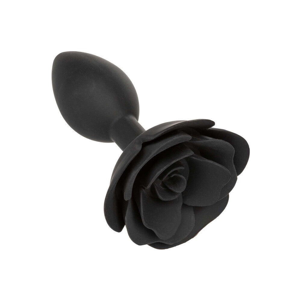 CalExotics Forbidden Large Rose Anal Plug 4 Inches Black - Elegant Devotion