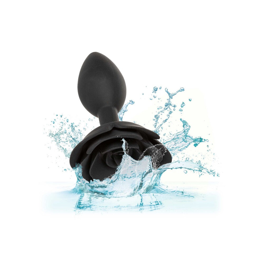 CalExotics Forbidden Large Rose Anal Plug 4 Inches Black - Elegant Devotion