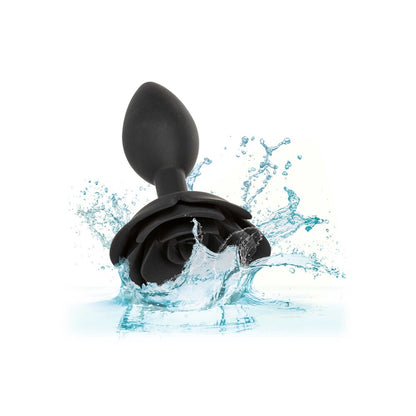 CalExotics Forbidden Large Rose Anal Plug 4 Inches Black - Elegant Devotion