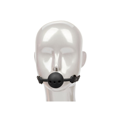 Boundless Breathable Ball Gag Black - Silicone Vegan Leather Devotion