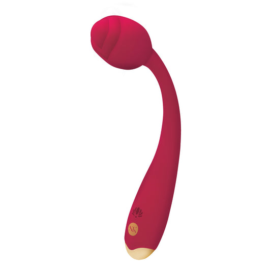 Secret Kisses Rosegasm 8.2" Red - Long Stem Rose G-Spot Vibrator