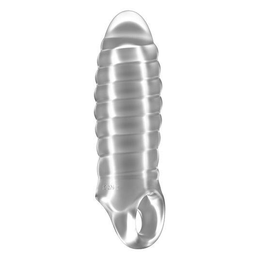 Sono No.36 Stretchy Thick Penis Extension 6" Clear - Ball Strap Phthalate-Free TPE