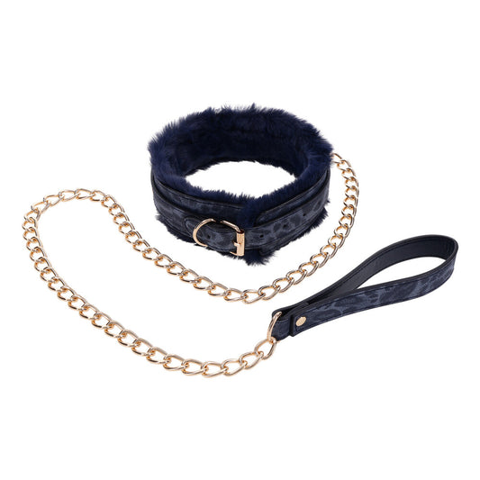 Sportsheets Cougar Fur Collar & Leash - Luxury Control Set