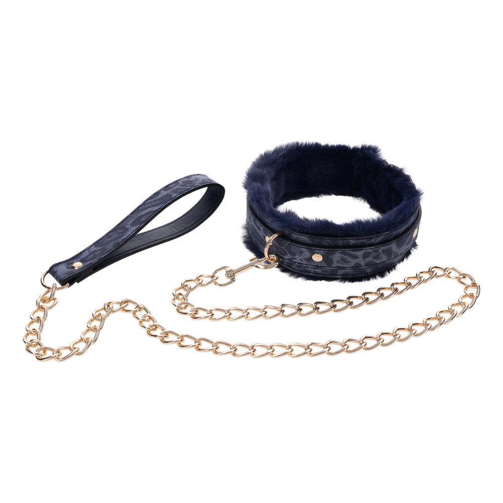 Sportsheets Cougar Fur Collar & Leash - Luxury Control Set