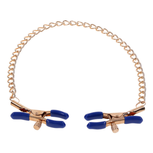 Sportsheets Cougar Chained Nipple Clamps - Adjustable Tweezer Clamps