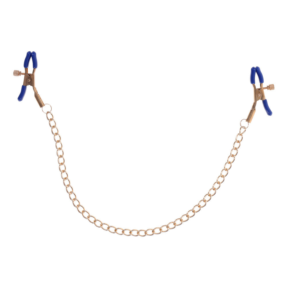 Sportsheets Cougar Chained Nipple Clamps - Adjustable Tweezer Clamps