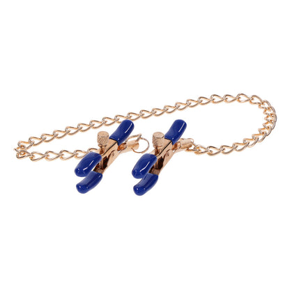Sportsheets Cougar Chained Nipple Clamps - Adjustable Tweezer Clamps