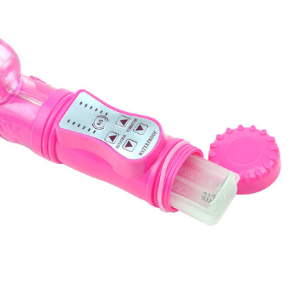 Pink Thrusting Rabbit Vibrator 10" - Realistic Motion Bunny