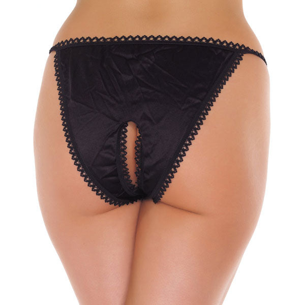 Rimba Black Crotchless Tanga - Open Access Lingerie