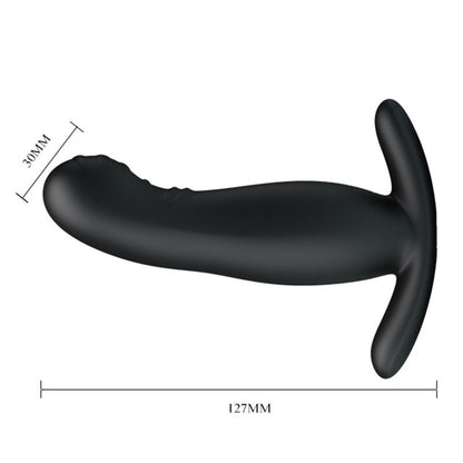 Mr Play Prostate Massager 5" Black - 7 Vibration 4 Tickling Remote USB Waterproof