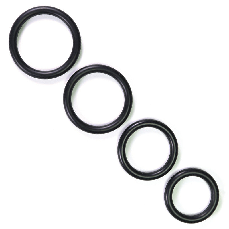 Large Rubber Cock Ring 1.5-1.75" Black - 8mm Thick Stretchy